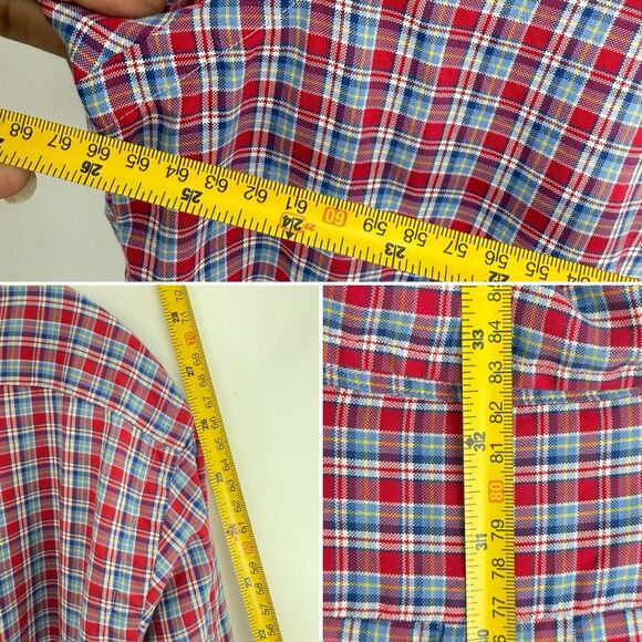 Polo Ralph Lauren Classic Fit Red Plaid Blue Pony Performance Shirt Mens XL - Picture 12 of 16